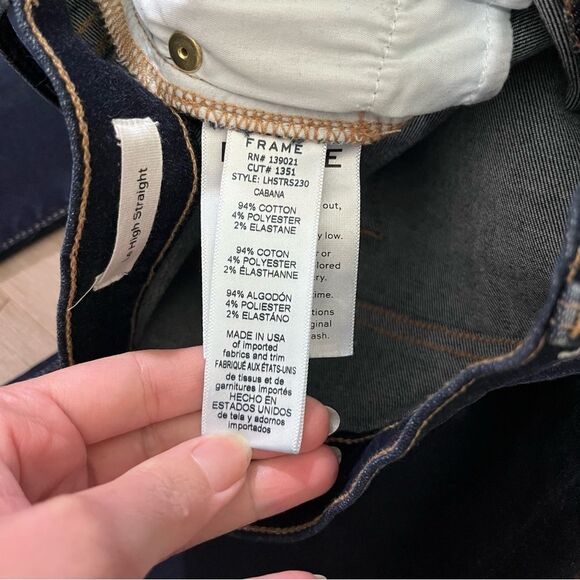 Frame Denim Le High Straight Jeans Cabana Raw Stagger Hem 27 - Picture 7 of 10